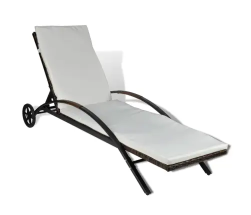 Lauko Gultas Su Čiužiniu Ir Ratukais, Poliratanas, Rudas