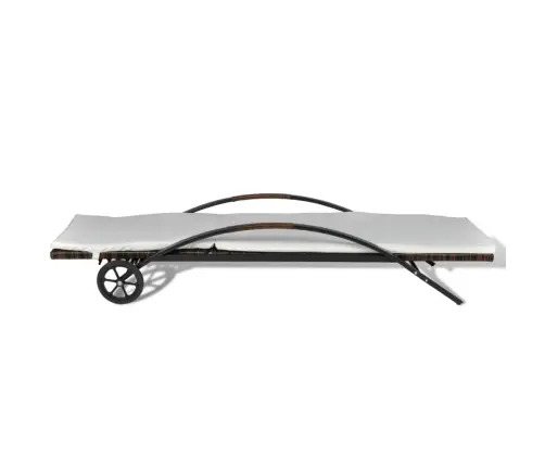 Lauko Gultas Su Čiužiniu Ir Ratukais, Poliratanas, Rudas