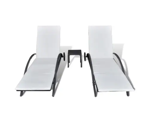 Sauļošanās Zviļņi Ar Galdiņu, Melna Pe Rotangpalma Vidaxl