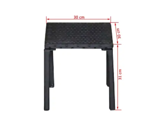 Sauļošanās Zviļņi Ar Galdiņu, Melna Pe Rotangpalma Vidaxl