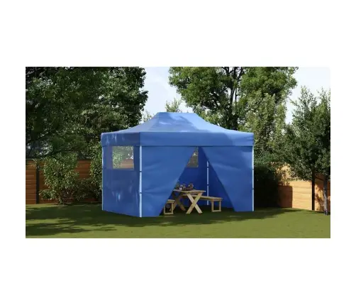 Išskleidžiama Palapinė Su 4 Šoninėmis Sienomis, 3X4,5M, Mėlyna