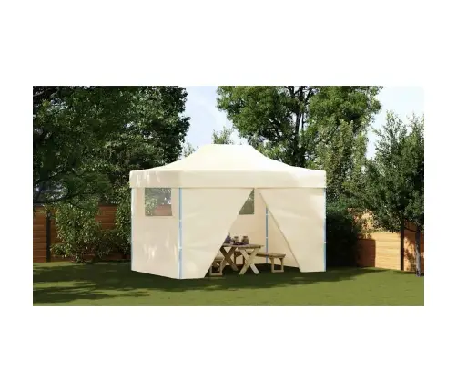 Saliekama Telts, 3X4,5 M, 4 Sienas, Ātri Uzstādāma, Krēmbalta Vidaxl