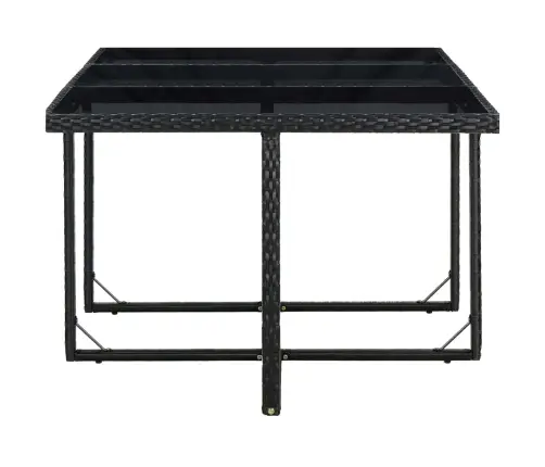 11-Daļīgs Dārza Mēbeļu Komplekts Ar Matračiem, Pe Pinums, Melns Vidaxl