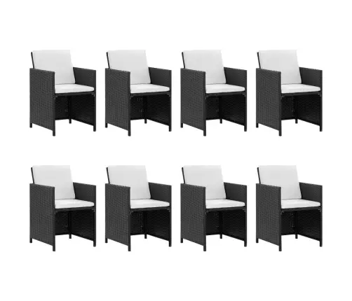 13-Daļīgs Dārza Mēbeļu Komplekts Ar Matračiem, Pe Pinums, Melns Vidaxl 13-Daļīgs Dārza Mēbeļu Komplekts Ar Matračiem, Pe Pinums, Melns Vidaxl