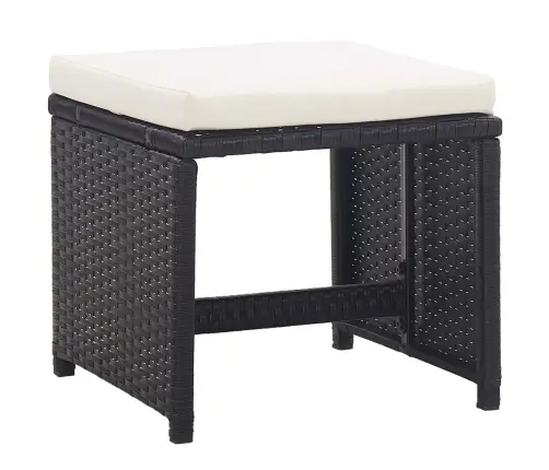 13-Daļīgs Dārza Mēbeļu Komplekts Ar Matračiem, Pe Pinums, Melns Vidaxl 13-Daļīgs Dārza Mēbeļu Komplekts Ar Matračiem, Pe Pinums, Melns Vidaxl