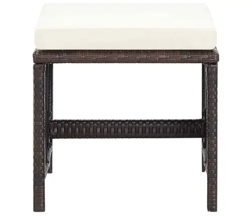 5-Daļīgs Dārza Mēbeļu Komplekts Ar Matračiem, Pe Pinums, Brūns Vidaxl