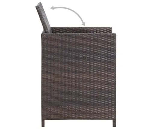 9-Daļīgs Dārza Mēbeļu Komplekts Ar Matračiem, Pe Pinums, Brūns Vidaxl