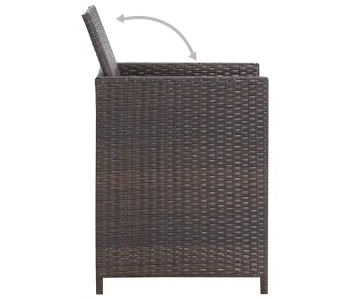 13-Osaline Aiamööblikomplekt Patjadega, Polürotang, Pruun