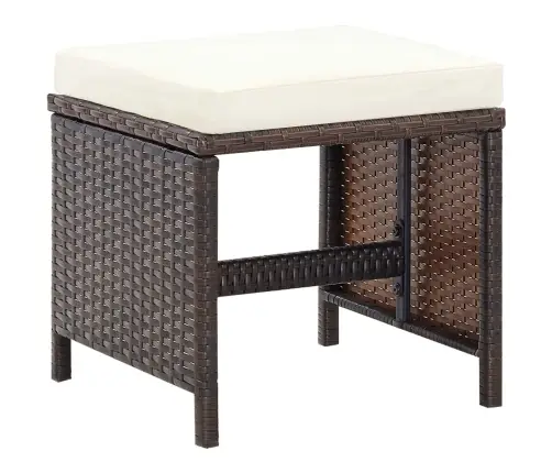 13-Osaline Aiamööblikomplekt Patjadega, Polürotang, Pruun