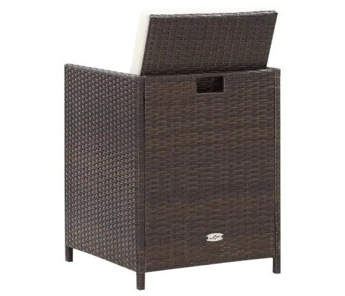 13-Osaline Aiamööblikomplekt Patjadega, Polürotang, Pruun