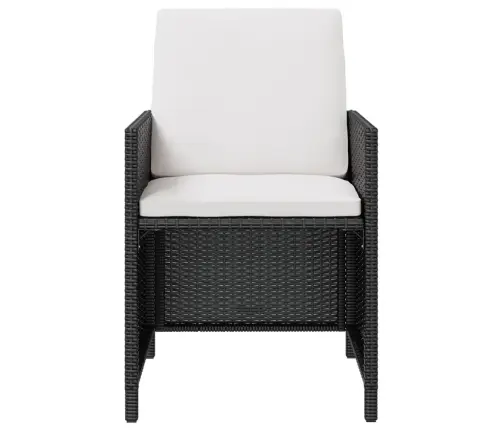 9-Daļīgs Dārza Mēbeļu Komplekts, Pe, Akācijas Masīvkoks, Melns Vidaxl