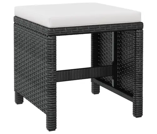 9-Daļīgs Dārza Mēbeļu Komplekts, Pe, Akācijas Masīvkoks, Melns Vidaxl