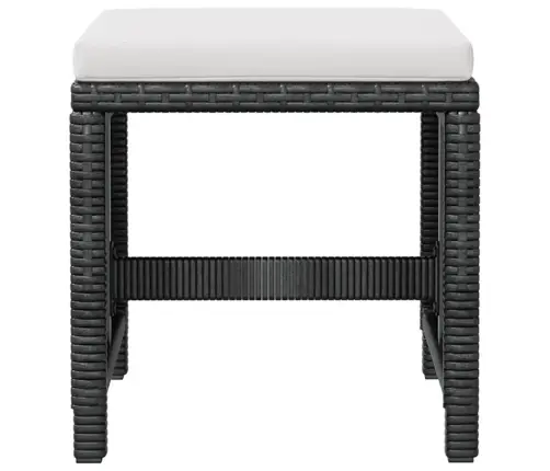 9-Daļīgs Dārza Mēbeļu Komplekts, Pe, Akācijas Masīvkoks, Melns Vidaxl