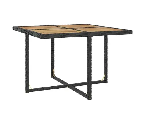 9-Daļīgs Dārza Mēbeļu Komplekts, Pe, Akācijas Masīvkoks, Melns Vidaxl