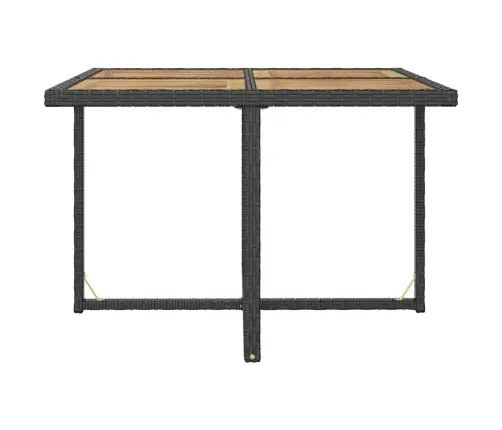 9-Daļīgs Dārza Mēbeļu Komplekts, Pe, Akācijas Masīvkoks, Melns Vidaxl