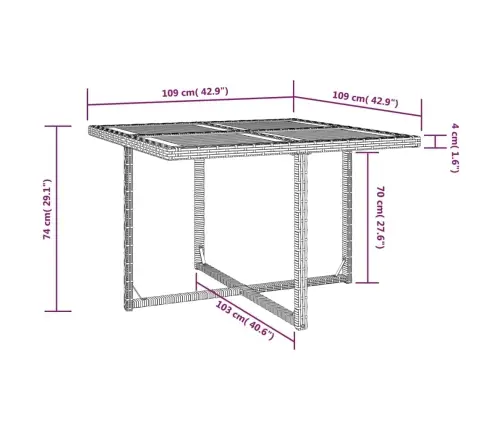 9-Daļīgs Dārza Mēbeļu Komplekts, Pe, Akācijas Masīvkoks, Melns Vidaxl