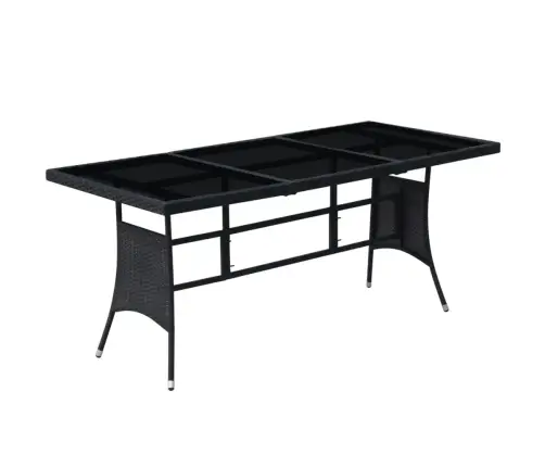 9-Daļīgs Dārza Mēbeļu Komplekts, Matrači, Melna Pe Rotangpalma Vidaxl