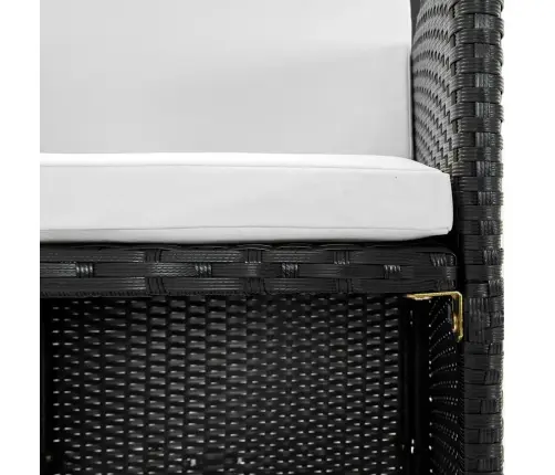 11-Daļīgs Dārza Mēbeļu Komplekts Ar Matračiem, Pe Pinums, Melns Vidaxl