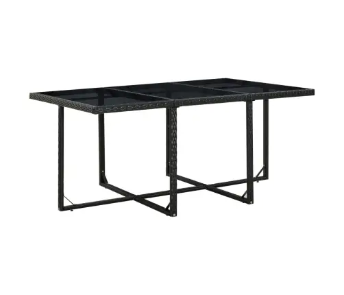 11-Daļīgs Dārza Mēbeļu Komplekts Ar Matračiem, Pe Pinums, Melns Vidaxl