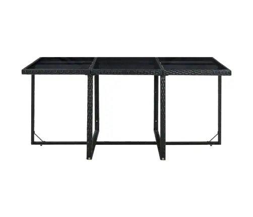 11-Daļīgs Dārza Mēbeļu Komplekts Ar Matračiem, Pe Pinums, Melns Vidaxl