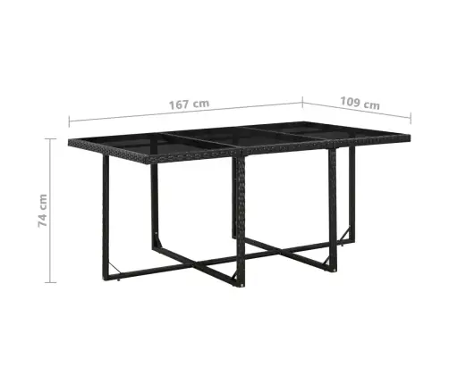 11-Daļīgs Dārza Mēbeļu Komplekts Ar Matračiem, Pe Pinums, Melns Vidaxl