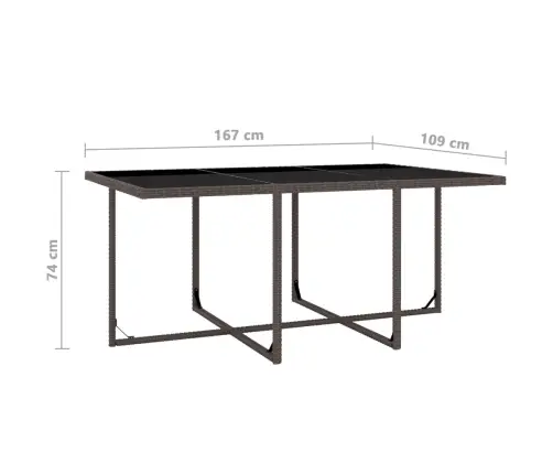 11-Osaline Aiamööblikomplekt Patjadega, Polürotang, Pruun