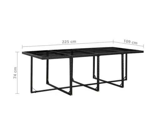 13-Daļīgs Dārza Mēbeļu Komplekts Ar Matračiem, Pe Pinums, Melns Vidaxl