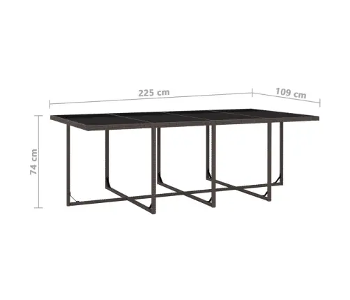 13-Daļīgs Dārza Mēbeļu Komplekts Ar Matračiem, Pe Pinums, Brūns Vidaxl