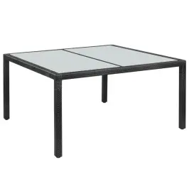 Sodo Stalas, Juodas, 150X90X75, Poliratanas