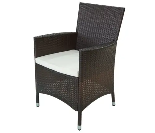 11-Daļīgs Dārza Mēbeļu Komplekts Ar Matračiem, Pe Pinums, Brūns Vidaxl