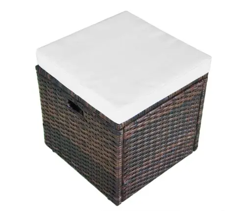 4-Daļīgs Dārza Atpūtas Mēbeļu Komplekts Ar Matračiem, Pe, Brūns Vidaxl