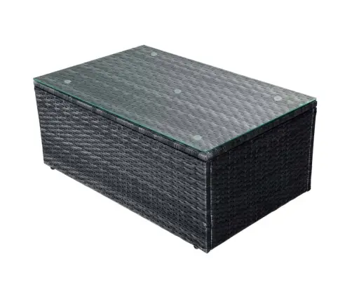 4-Daļīgs Dārza Atpūtas Mēbeļu Komplekts Ar Matračiem, Pe, Melns Vidaxl