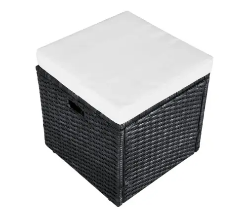 4-Daļīgs Dārza Atpūtas Mēbeļu Komplekts Ar Matračiem, Pe, Melns Vidaxl