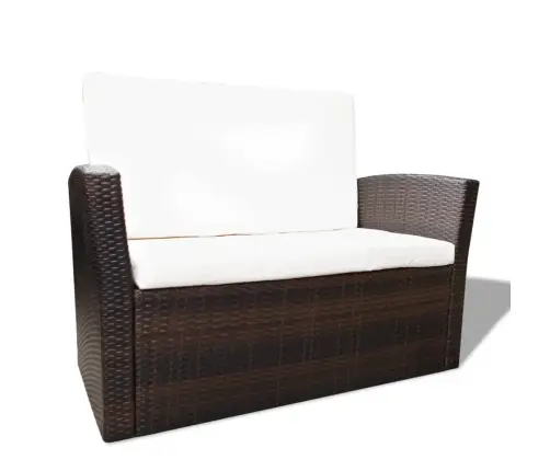 4-Daļīgs Dārza Atpūtas Mēbeļu Komplekts Ar Matračiem, Pe, Brūns Vidaxl