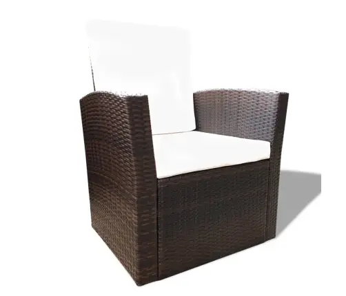 4-Daļīgs Dārza Atpūtas Mēbeļu Komplekts Ar Matračiem, Pe, Brūns Vidaxl