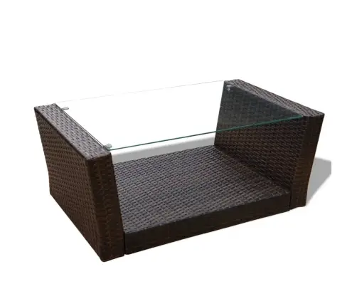 4-Daļīgs Dārza Atpūtas Mēbeļu Komplekts Ar Matračiem, Pe, Brūns Vidaxl