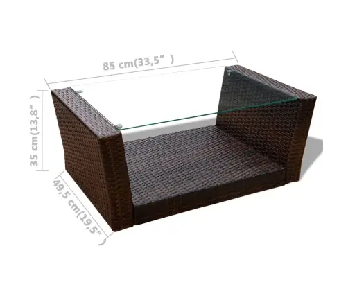 4-Daļīgs Dārza Atpūtas Mēbeļu Komplekts Ar Matračiem, Pe, Brūns Vidaxl