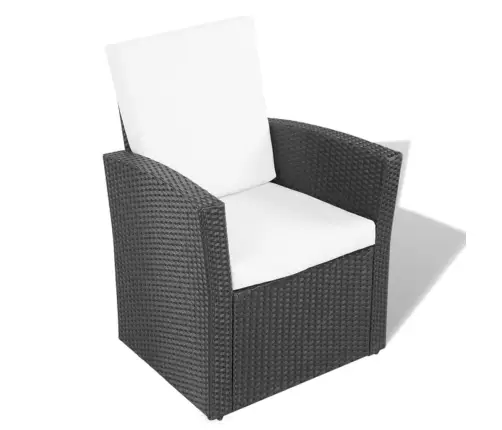 4-Daļīgs Dārza Atpūtas Mēbeļu Komplekts Ar Matračiem, Pe, Melns Vidaxl