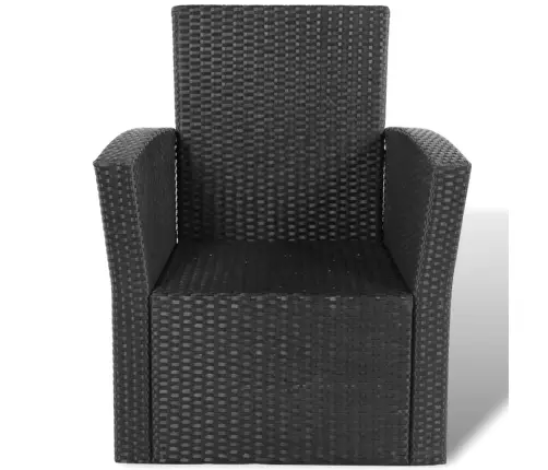 4-Daļīgs Dārza Atpūtas Mēbeļu Komplekts Ar Matračiem, Pe, Melns Vidaxl