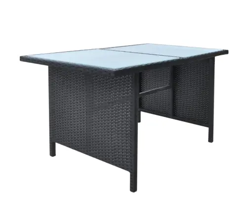 6-Daļīgs Dārza Mēbeļu Komplekts Ar Matračiem, Pe Pinums, Melns Vidaxl