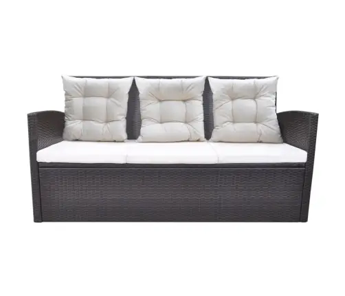 6-Daļīgs Dārza Mēbeļu Komplekts Ar Matračiem, Pe Pinums, Brūns Vidaxl