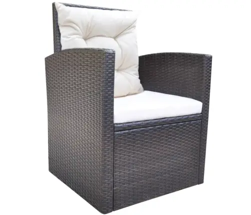 6-Daļīgs Dārza Mēbeļu Komplekts Ar Matračiem, Pe Pinums, Brūns Vidaxl