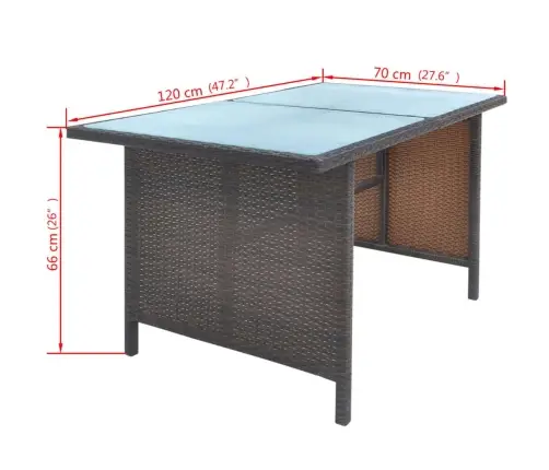 6-Daļīgs Dārza Mēbeļu Komplekts Ar Matračiem, Pe Pinums, Brūns Vidaxl