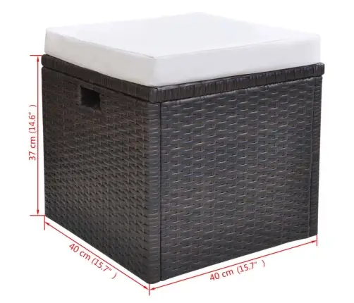 6-Daļīgs Dārza Mēbeļu Komplekts Ar Matračiem, Pe Pinums, Brūns Vidaxl