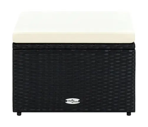 Kājsoliņš, Taburete, 53X53X30 Cm, Melna Niedru Pinuma Imitācija  Vidaxl