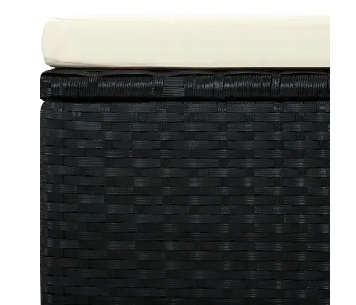 Kājsoliņš, Taburete, 53X53X30 Cm, Melna Niedru Pinuma Imitācija  Vidaxl