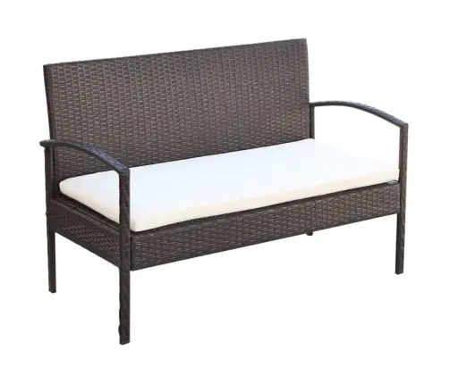 4-Daļīgs Dārza Atpūtas Mēbeļu Komplekts Ar Matračiem, Pe, Brūns Vidaxl