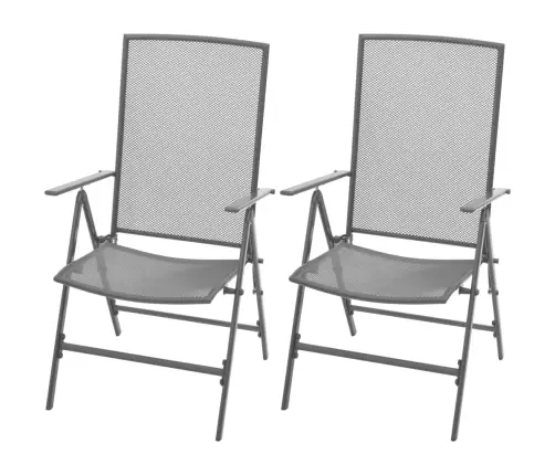 Sudedamos Sodo Kėdės, 2 Vnt, Plienas, Pilkos