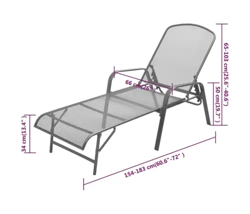 Saulės Gultas, Plienas, Antracito Spalvos