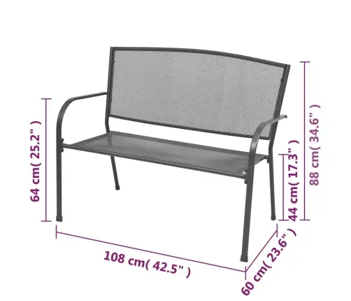 Dārza Sols, 108 Cm, Tērauda Siets, Antracītpelēks Vidaxl